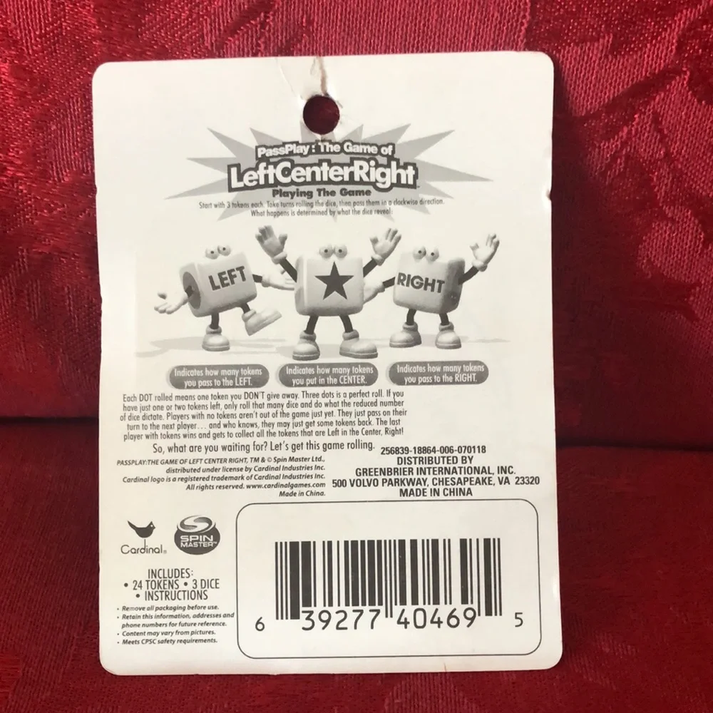 ☀️ 3/$10 Family Left Center Right Dice Game 3+ players. See description